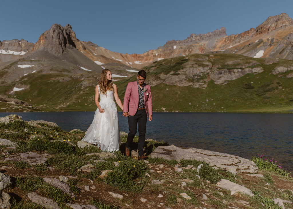 Couple walks hand in hand as they choose to elope in Colorado
