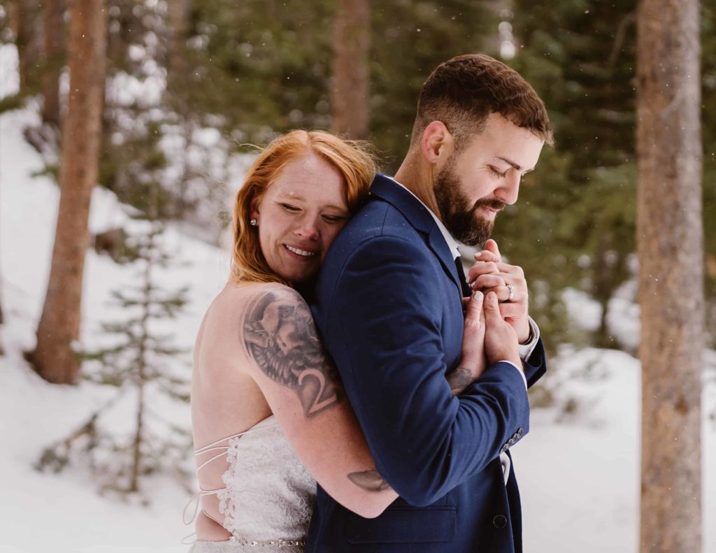 Couple has their portraits taken after their elopement