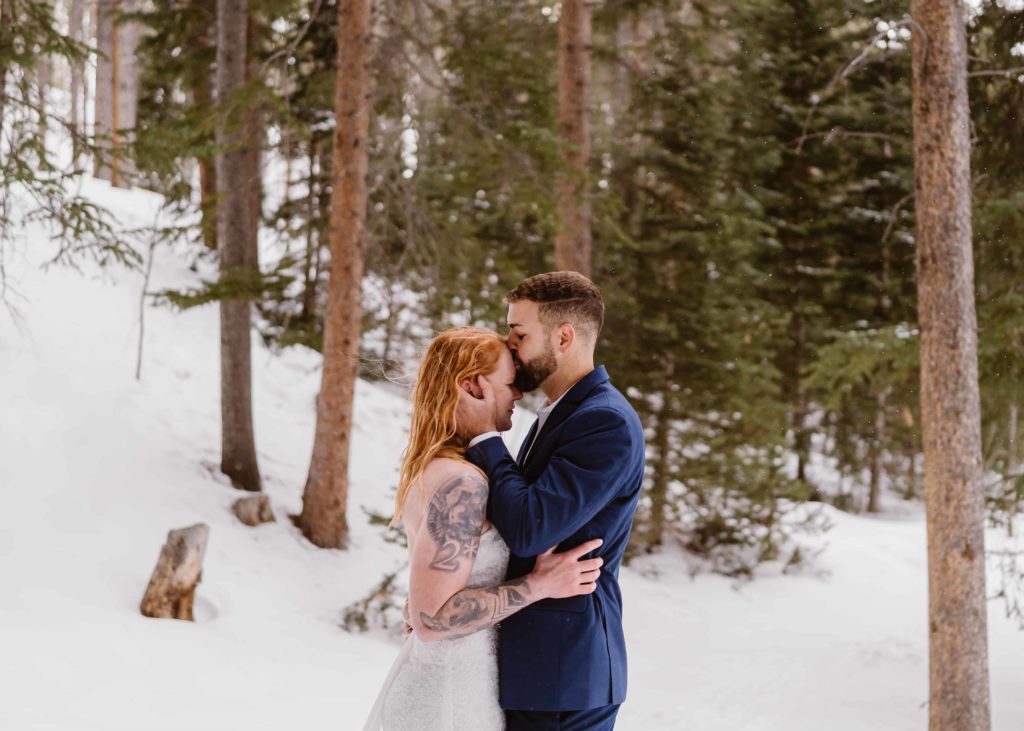 Couple has their portraits taken after their elopement