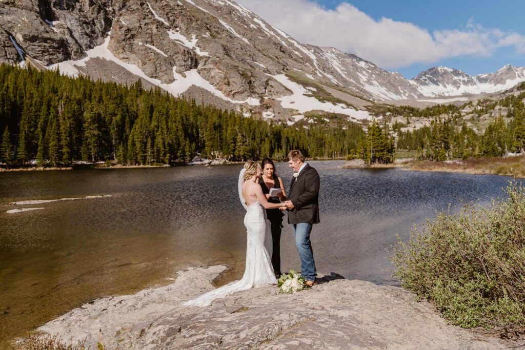 Family member officiates their elopement in Breckenridge, Colorado