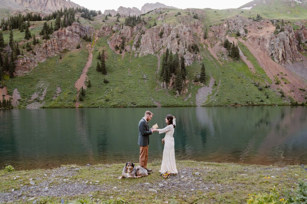 Couple elopes at Blue Lakes in Ridgway, Colorado