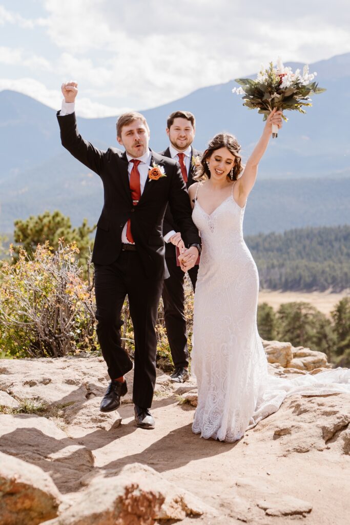 Couple celebrates at their elopement in Colorado