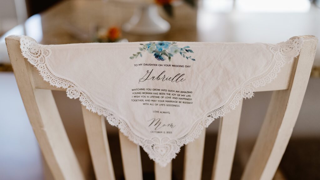 Moms handkerchief for the wedding day 