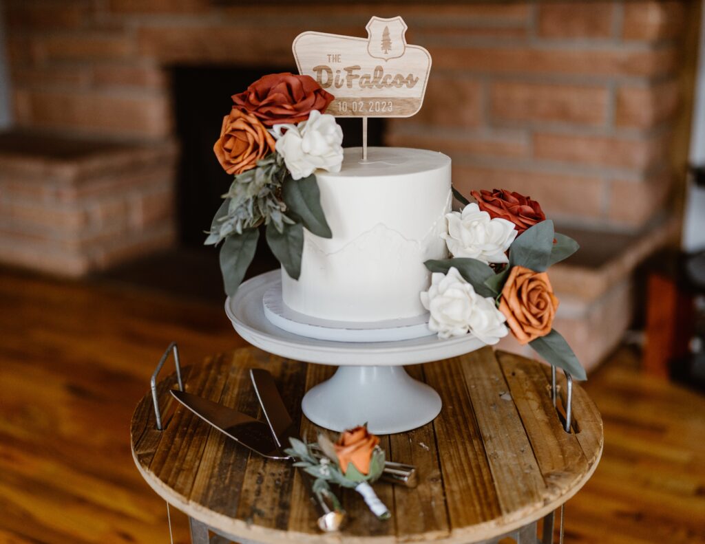 Bride and grooms elopement cake