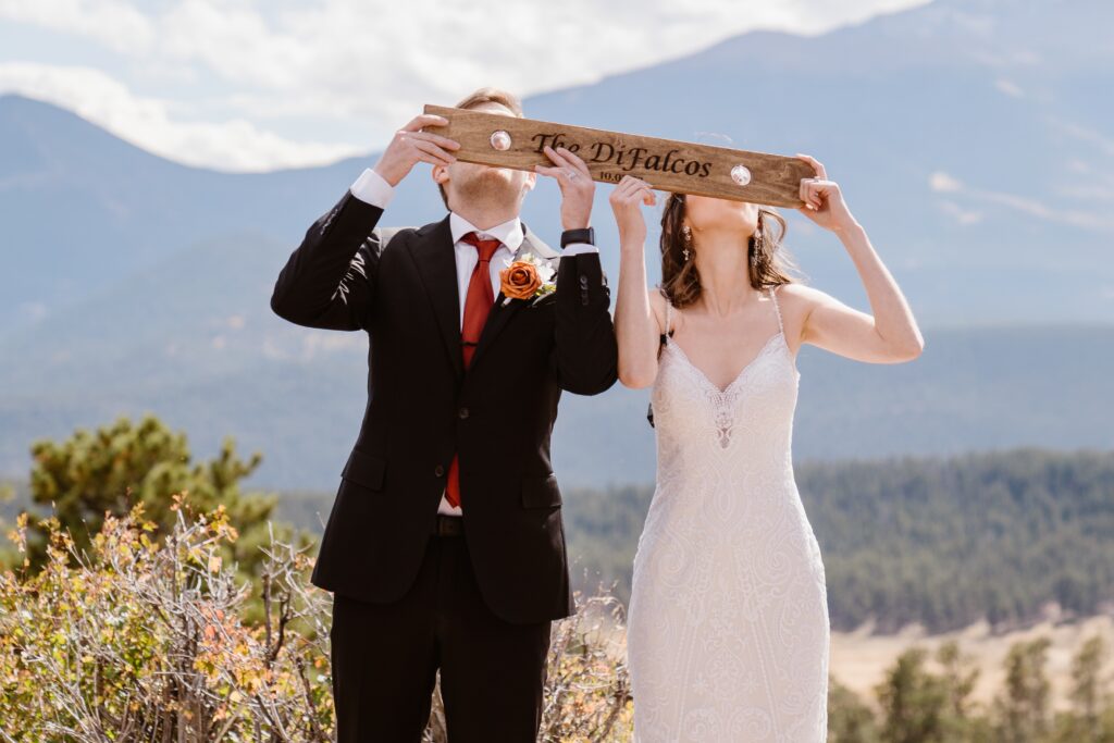 Couple celebrates at their elopement in Colorado