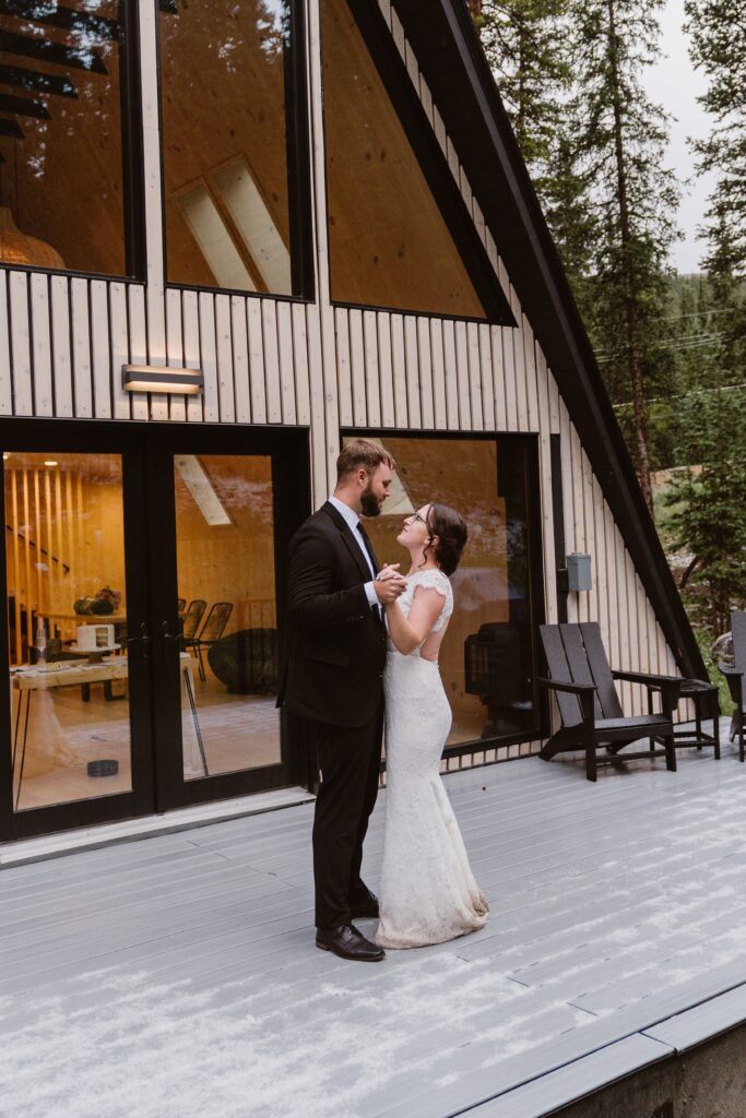Wedding portraits at Colorado Airbnb