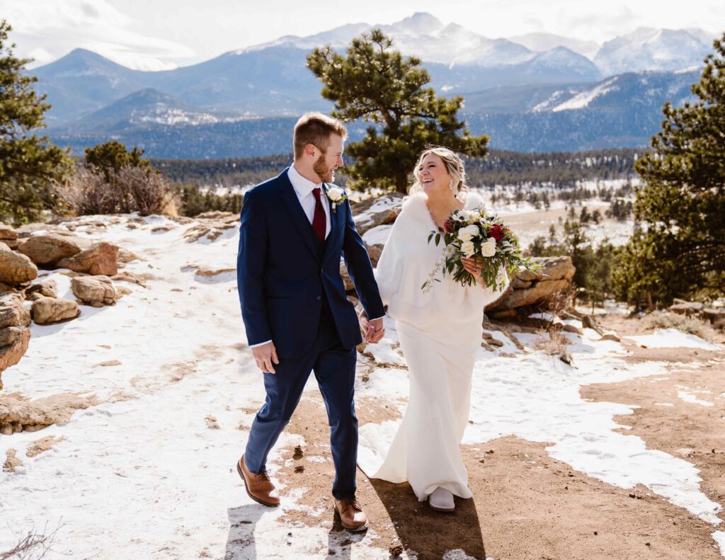 couple gets married at 3M Curve in Rocky Mountain National Park