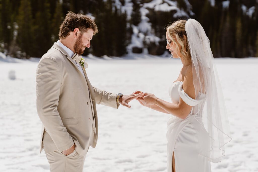 Bear Lake Elopement in Rocky Mountain National Park: Morgan and Layton's Winter Wedding