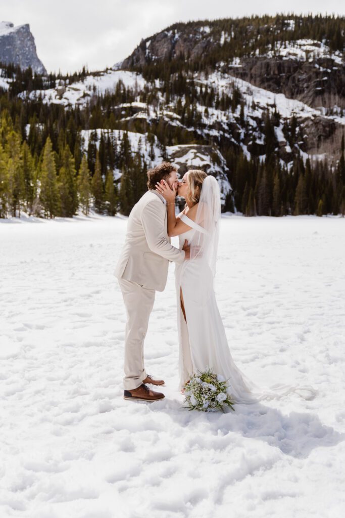Bear Lake Elopement in Rocky Mountain National Park: Morgan and Layton's Winter Wedding