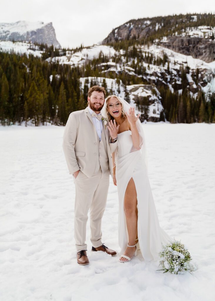 Bear Lake Elopement in Rocky Mountain National Park: Morgan and Layton's Winter Wedding